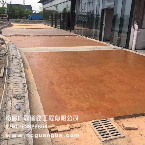 下沙彩色压模地坪